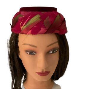 Vintage Multi Color Pillbox Women's Hat United Hatters Cap & Millinery Union Inc